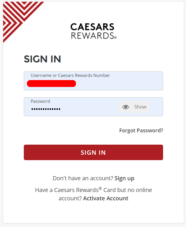 Caesars Hotel and Casino Total Rewards Status Match